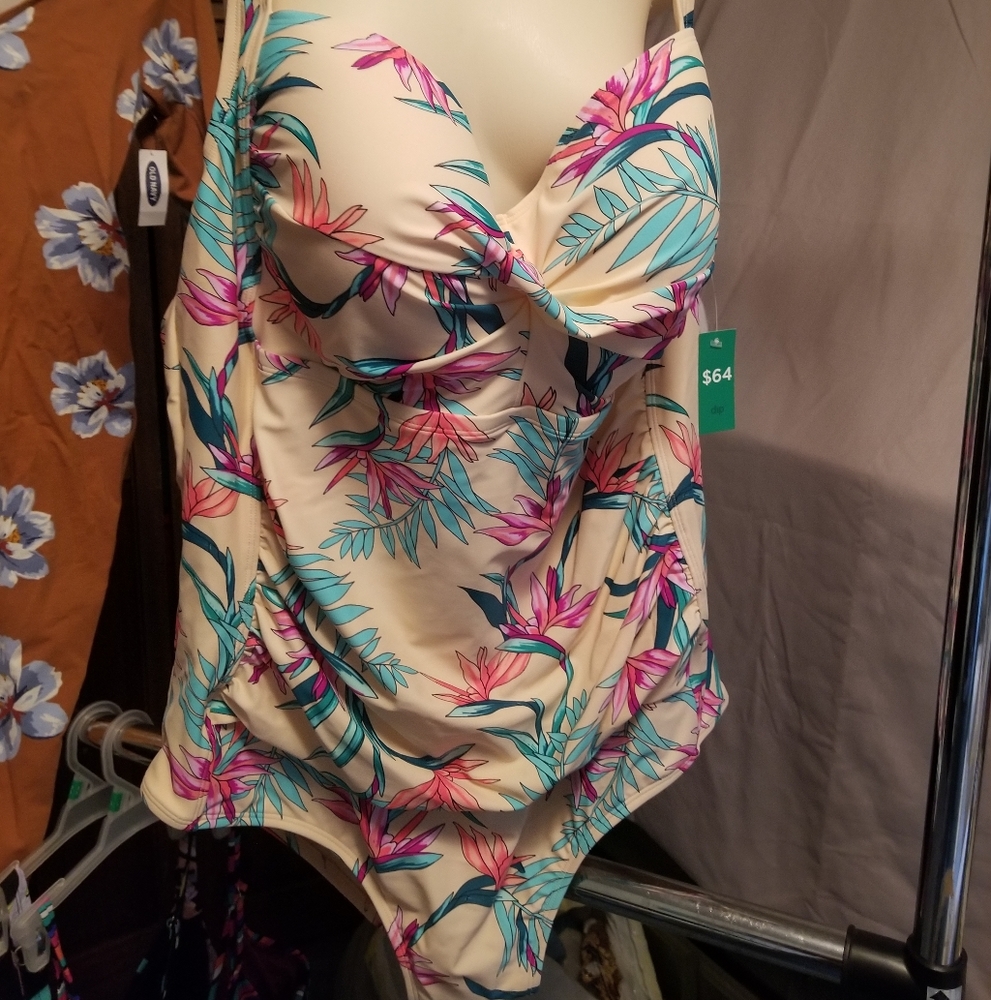 Ladies one piece swim suit with molded bra cups